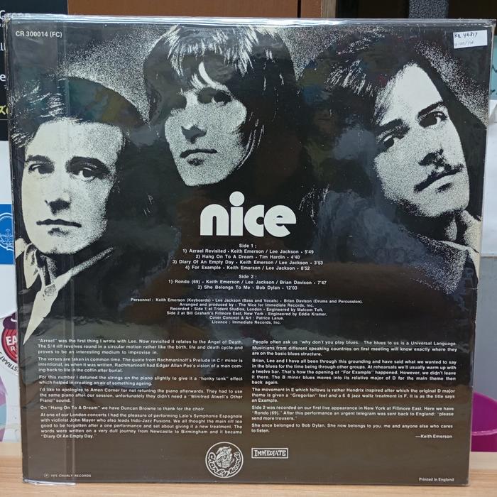Vinyl The Nice - Nice Featuring Keith Emerson, Lee Jackson, Brian Davison - Gambar 2